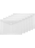 30 Pieces A4 Document Bags with Snap Button Closure, Clear Plastic Poly Envelopes Organizers
