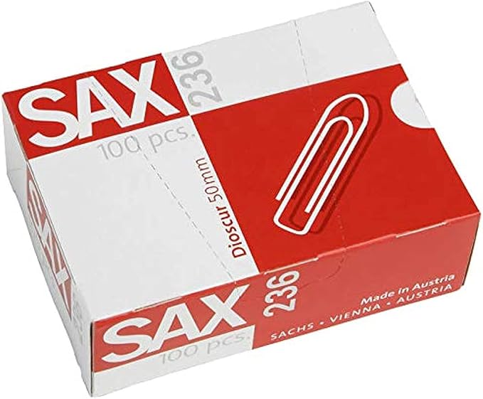 SAX 236 Paper Clips, 50mm, Pack of 100