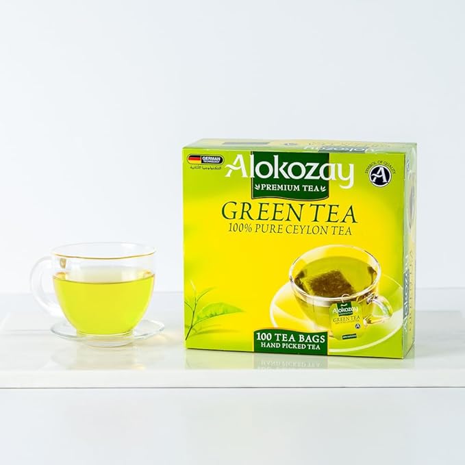 Alokozay Green Tea 100 Individual Enveloped Tea Bags
