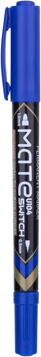 Deli Permanent Marker Low Odor Ink, Blue, EU10430, Pack Of 12