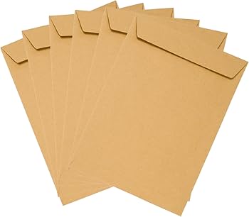 Brown Manila Peel & Seal Envelope A5 10" X 7"(255mm x 176mm), Pack of 50