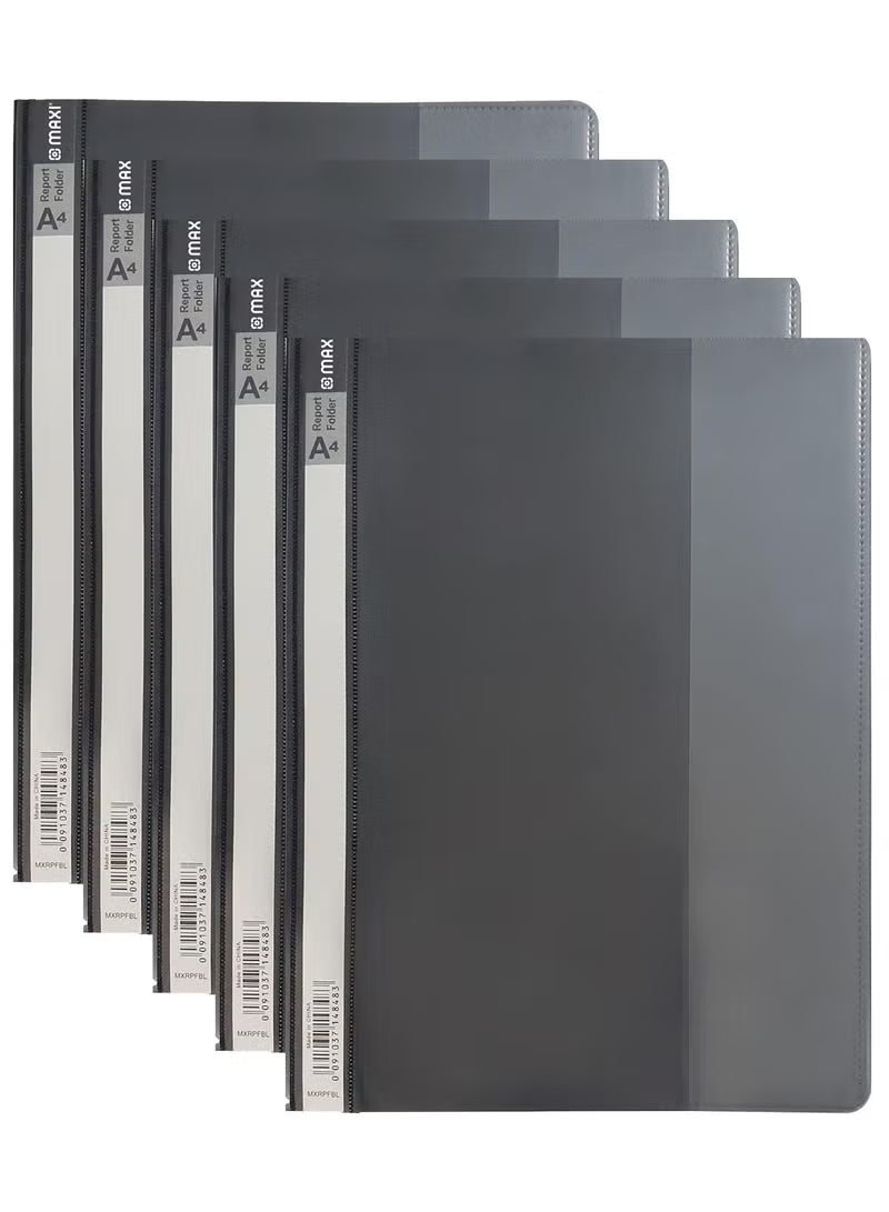 Maxi 5-Piece A4 Report File Black Cover