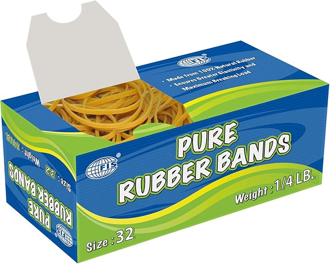 FIS Pure Rubber Bands 32 Size, 1/4 LB - FSRB32
