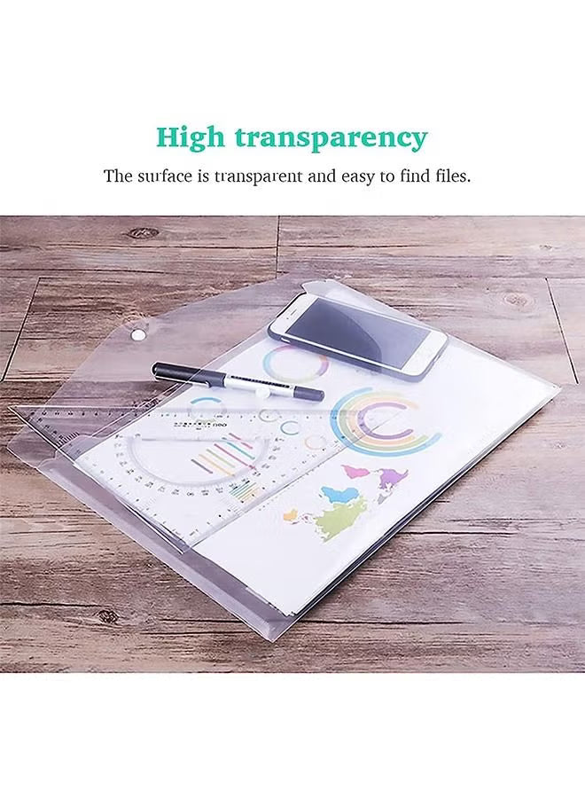 Plastic Poly Envelopes 6 Pack Transparent A4 folder Waterproof Clear File Bags Document Organizers