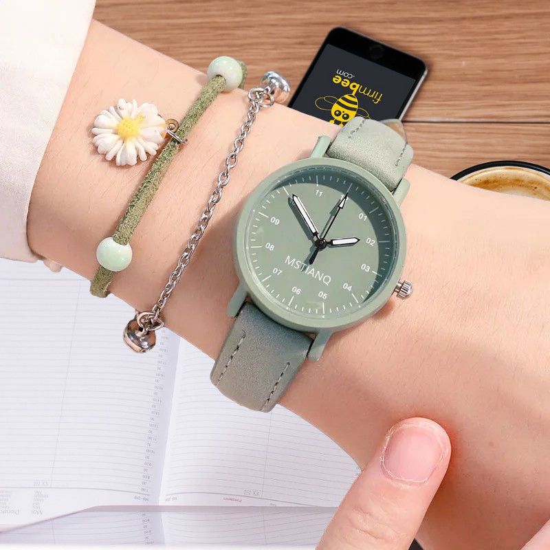 Korean Version Of The Simple Temperament Ins Wind Girl Middle School Student Girl Small Fresh Antique Forest Ladies Antique Watch