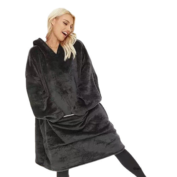 Pajamas Women&#039;s Nightgown, Flannel, Extended Vertical Pockets, Lazy Blanket