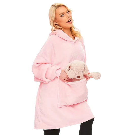 Pajamas Women&#039;s Nightgown, Flannel, Extended Vertical Pockets, Lazy Blanket