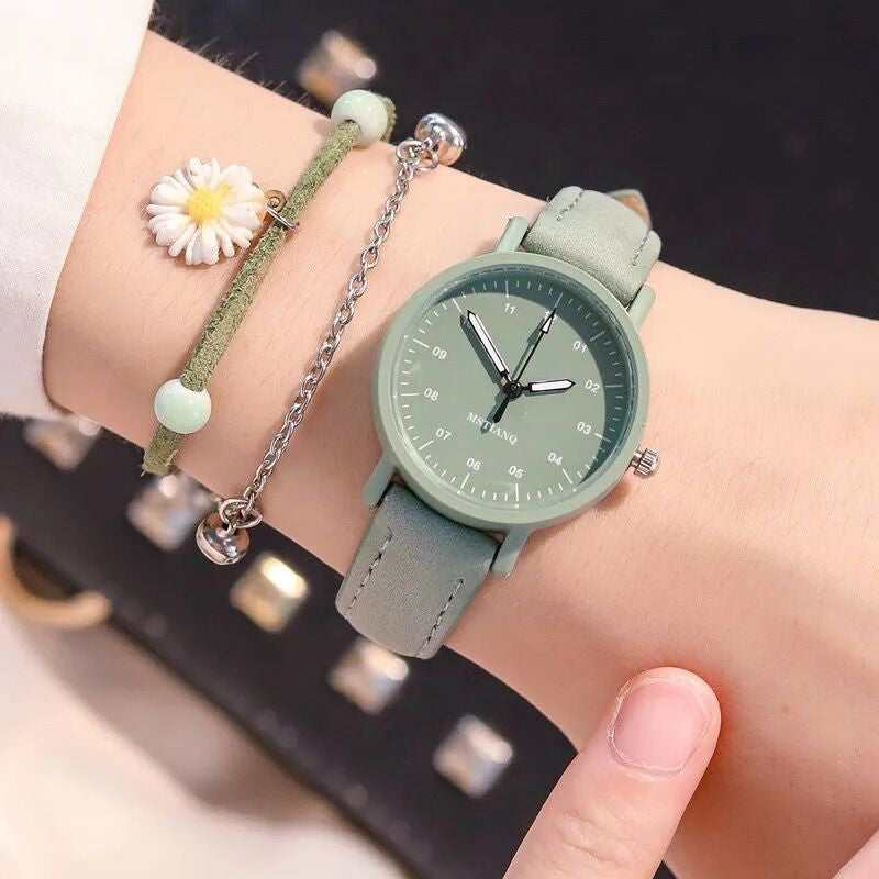 Korean Version Of The Simple Temperament Ins Wind Girl Middle School Student Girl Small Fresh Antique Forest Ladies Antique Watch