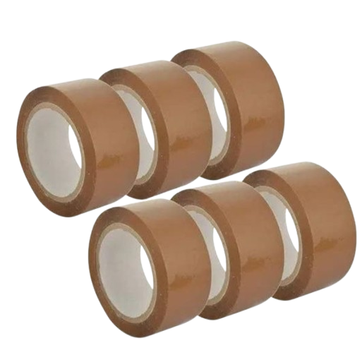 Brown Packaging Tape 2" x 100 yards (Pack of 6 rolls)
