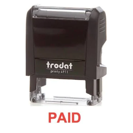Color Name: Red Stamp Print: Paid