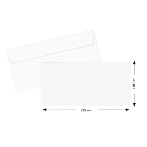 Deluxe White Envelope 9"(L) x 4" (W) ( pack of 50 pcs) , 80gsm